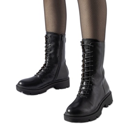 Černé šněrovací pracovní boty Michel černý