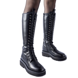 Černé dlouhé zateplené dělníky Padernello černá