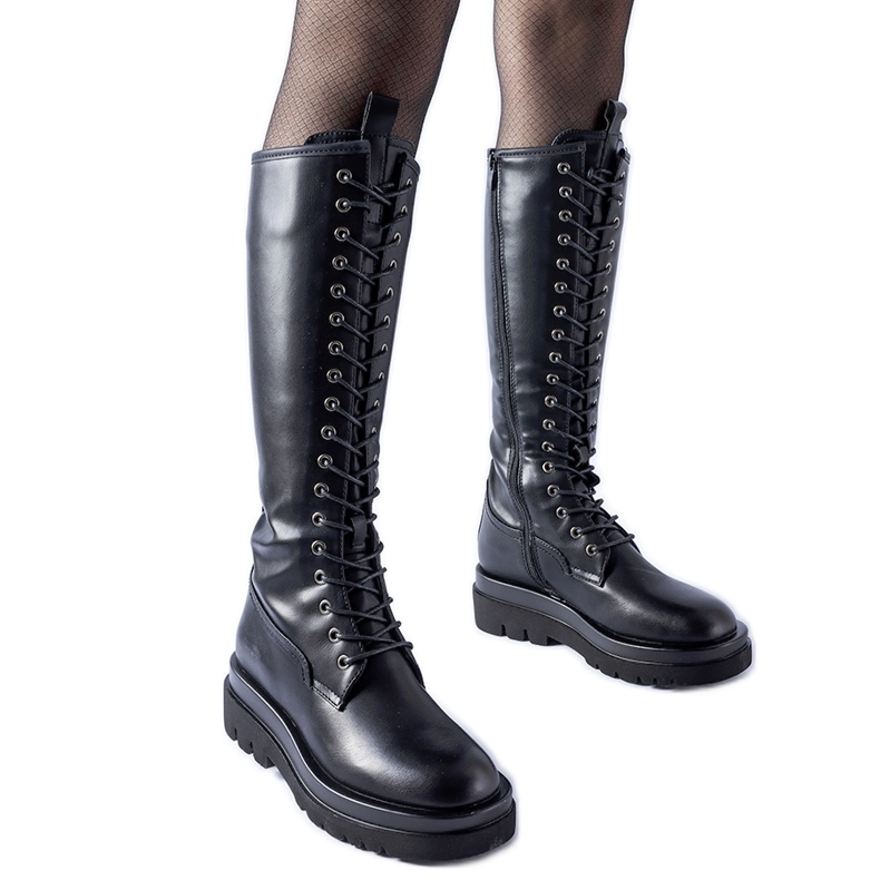 Černé dlouhé zateplené dělníky Padernello černá