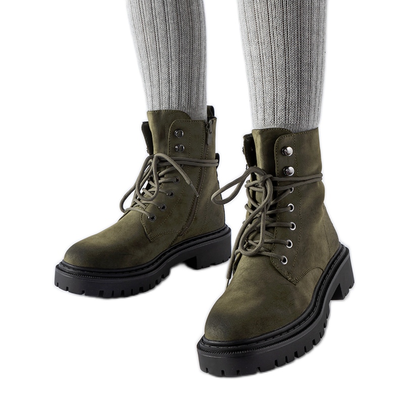 Zelené ploché boty s Brattle chráničem zelená Zelené ploché boty s Brattle chráničem zelená