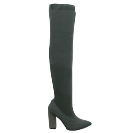 Elastické mušketýry na vysokém podpatku Veronica Green zelená