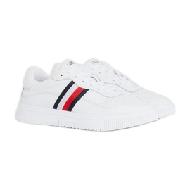 Boty Tommy Hilfiger Supercup Lealther Stripes M FM0FM04824YBS bílý