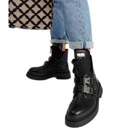 Černé kotníkové boty Glen na platformě černý