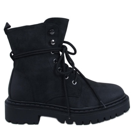 Šněrovací kotníkové boty s chráničem Simmo Black černá Šněrovací kotníkové boty s chráničem Simmo Black černá