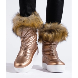 Dámské růžové sněhule Shelovet s kožíškem růžový