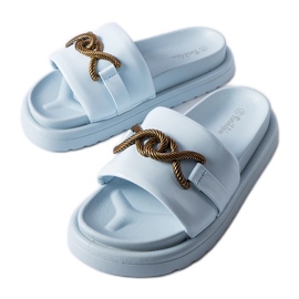 Modré žabky na platformě Frédérique modrý