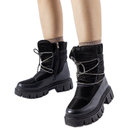 Černé sněhule s kamínky Pettenasco černý