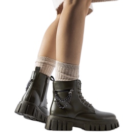 Tmavě zelené kotníkové boty Spadafore s kapsou zelená Tmavě zelené kotníkové boty Spadafore s kapsou zelená