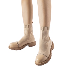 Hnědé ponožkové kotníkové boty s kamínky od Vail hnědý Hnědé ponožkové kotníkové boty s kamínky od Vail hnědý