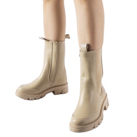 Béžové masivní zateplené kotníkové boty Morbello béžový Béžové masivní zateplené kotníkové boty Morbello béžový