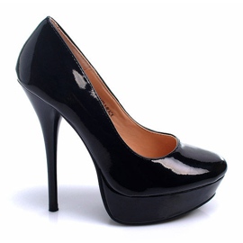 Ideal Shoes Malované kolíky plošiny černý