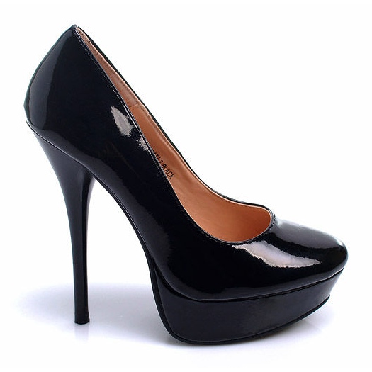 Ideal Shoes Malované kolíky plošiny černá