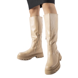 Béžové ploché klasické holínky Christien béžový