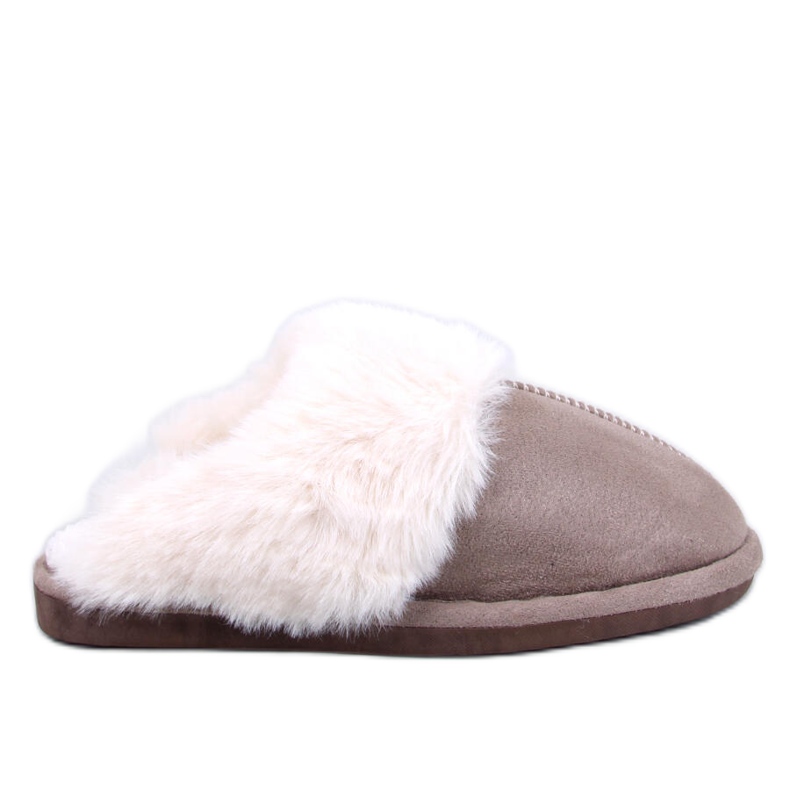 Dámské pantofle Otteys Mocca s kožíškem hnědý