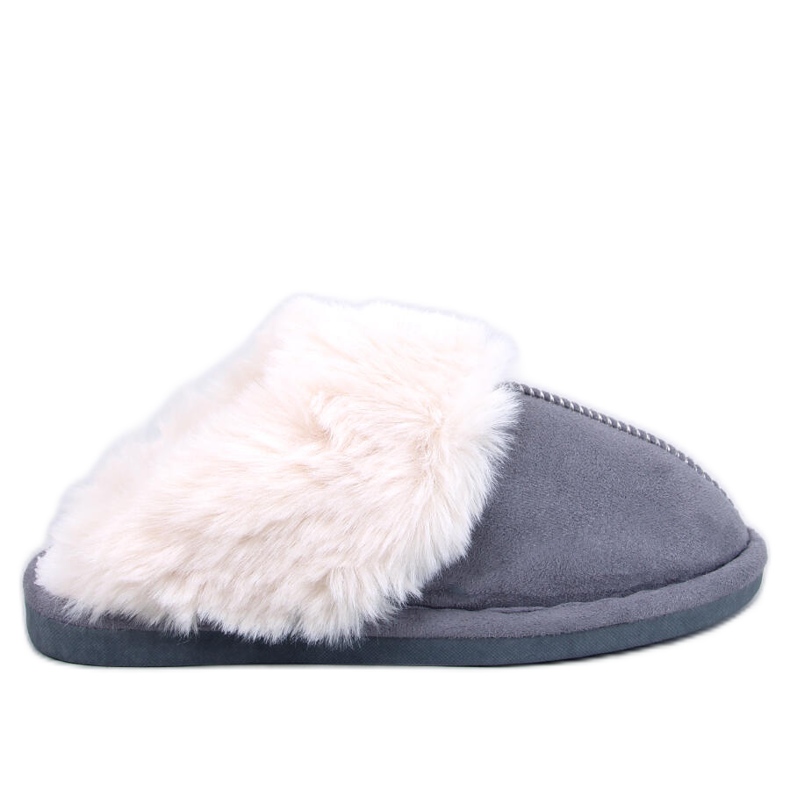 Otteys Grey dámské pantofle s kožíškem šedá