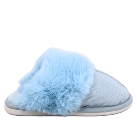 Pantofle rybí kosti s kožešinou Allens Blue modrý Pantofle rybí kosti s kožešinou Allens Blue modrý
