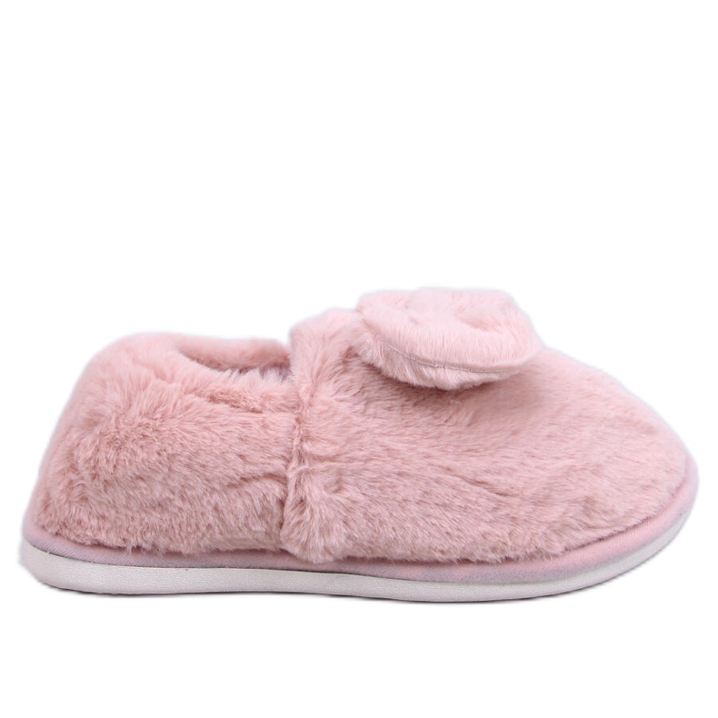 Kožešinové pantofle Emres Růžové s mašlí růžový