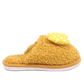 Dětské pantofle s mašlí, Child Yellow žluť