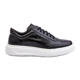 Pánské kožené sportovní boty Zazoo 1544 Black černý