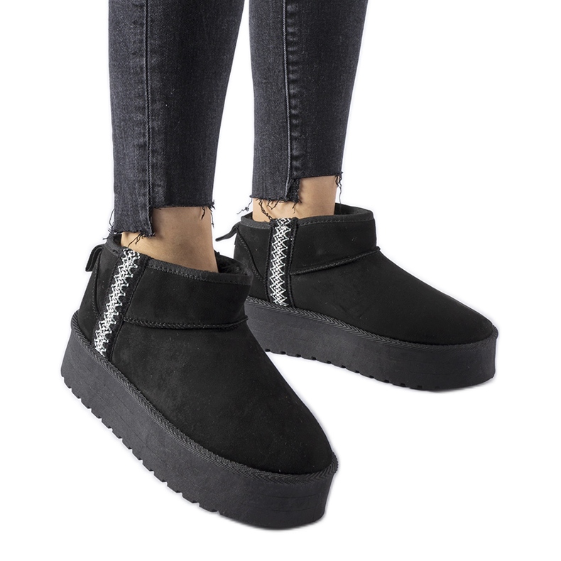 Černé sněhule Dennison na platformě černá