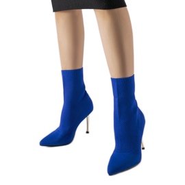 Námořnicky modré ponožkové kotníkové boty od Vincoli modrý Námořnicky modré ponožkové kotníkové boty od Vincoli modrý