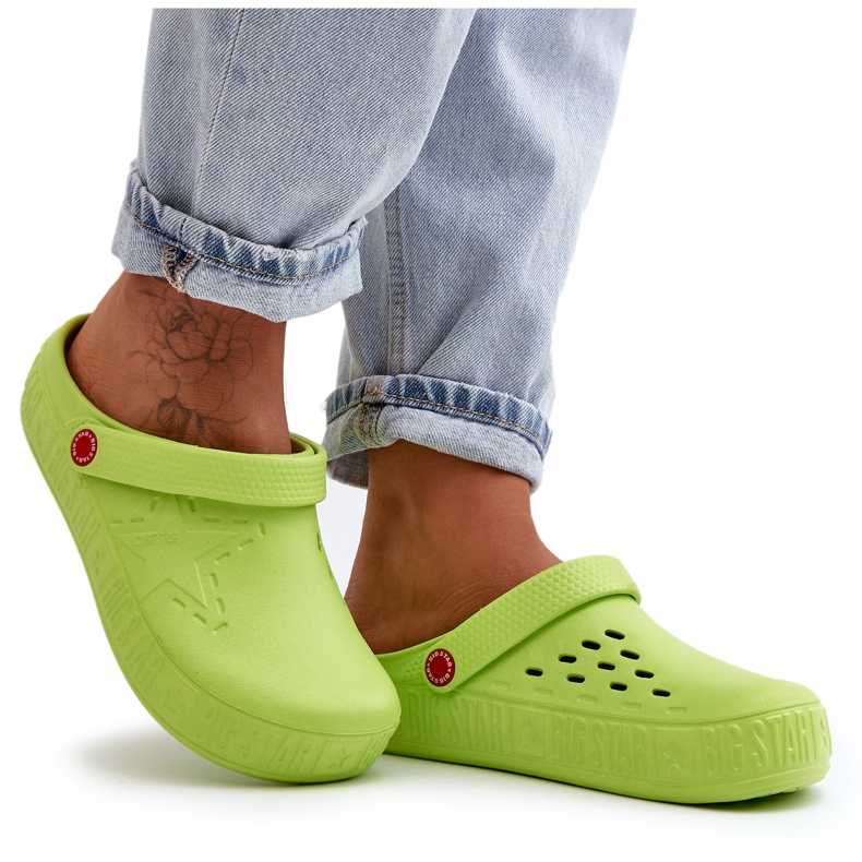 Dámské lehké žabky Crocs Big Star II275006 Zelené zelená