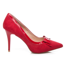 Belle Women Elegantní Lodičky S Mašlí červený