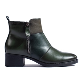 Tmavě zelené dámské kotníkové boty značky Vinceza zelená