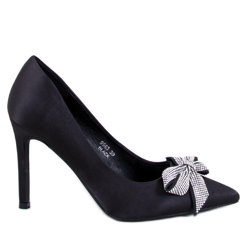 Saténové jehlice s mašlí od Trini Black černá