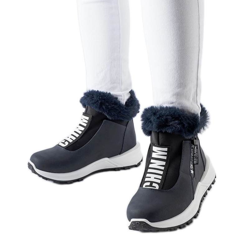 Vysoké zateplené tenisky Oneglia v námořnické modři modrý Vysoké zateplené tenisky Oneglia v námořnické modři modrý