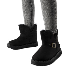 Černé zateplené sněhule s výřezem Monal černý