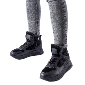 Černé zateplené vysoké tenisky Malles černý