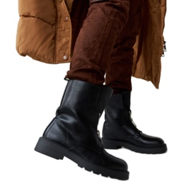 Černé zateplené kotníkové boty se zipem Oakdale černý