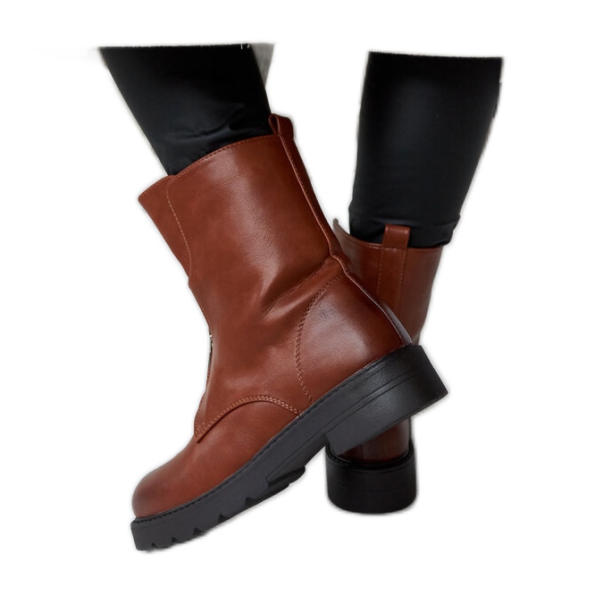 Hnědé zateplené kozačky na zip od Oakdale hnědý