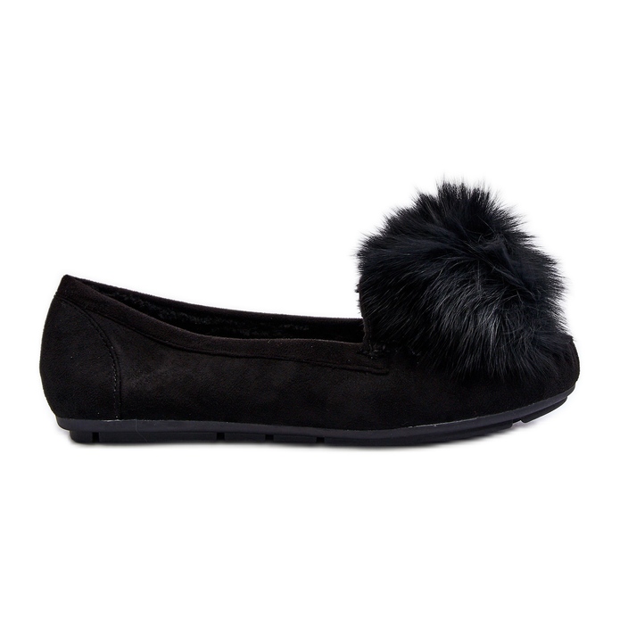 Dámské mokasíny s kožešinou černé Novas černá