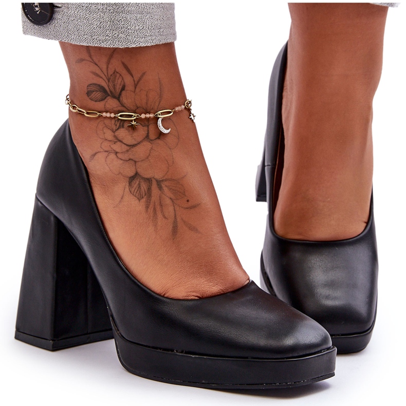 Lodičky Na Masivních Podpatcích černé černá