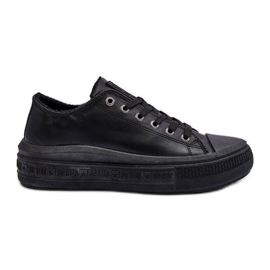 Dámské zateplené nízké tenisky Black Big Star MM274031 černý