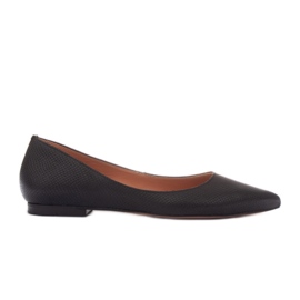 Marco Shoes Decentní kožené balerínky černý