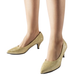 Nízké lodičky Pescara zlaté brokátové zlatý