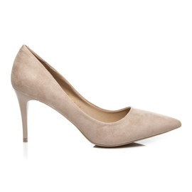 Comer Semišové vysoké podpatky hnědý