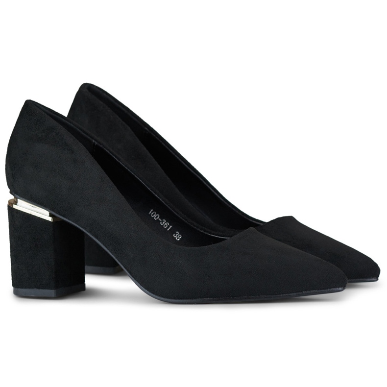 Černé dámské semišové lodičky na vysokém podpatku černá
