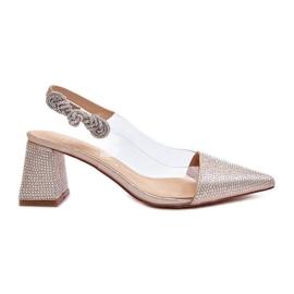 Elegantní lodičky se špičatou špičkou D&amp;A MR91292-1 Gold zlatý