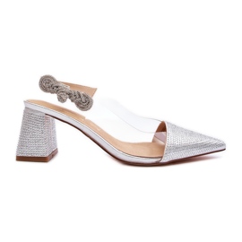 Elegantní lodičky se špičatou špičkou D&amp;A MR91292-1 Silver stříbrný