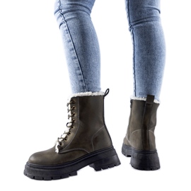 Zelené zateplené kozačky od Tadasuni zelený