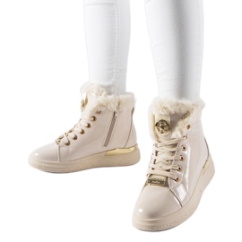 Béžové tenisky podšité kožíškem Lubriano béžový Béžové tenisky podšité kožíškem Lubriano béžový