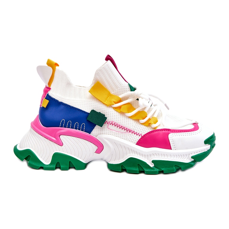 Seastar Dámské nazouvací ponožkové tenisky, bílé a zelené bílý Seastar Dámské nazouvací ponožkové tenisky, bílé a zelené bílý