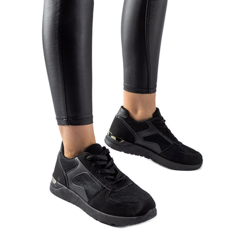 Černé tenisky z kombinovaných materiálů Gallo černá