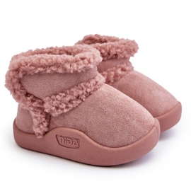 Dětské sněhule na suchý zip Pink Unitia růžový