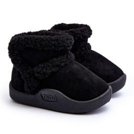 Dětské sněhule na suchý zip Black Unitia černý