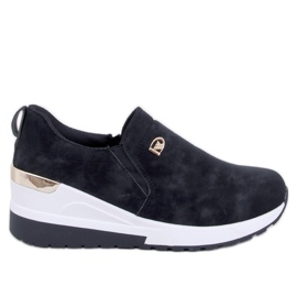 Černé boty na klínku Hense černý